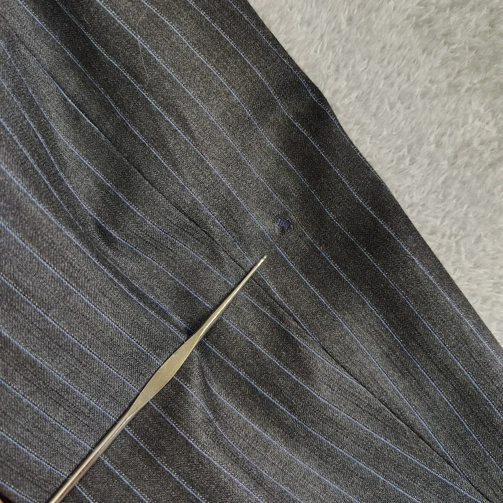 Vtg Loro Piana By Tallia‎ Uomo Pinstripe Mens Blazer 100% Wool 44R Pick Stitch